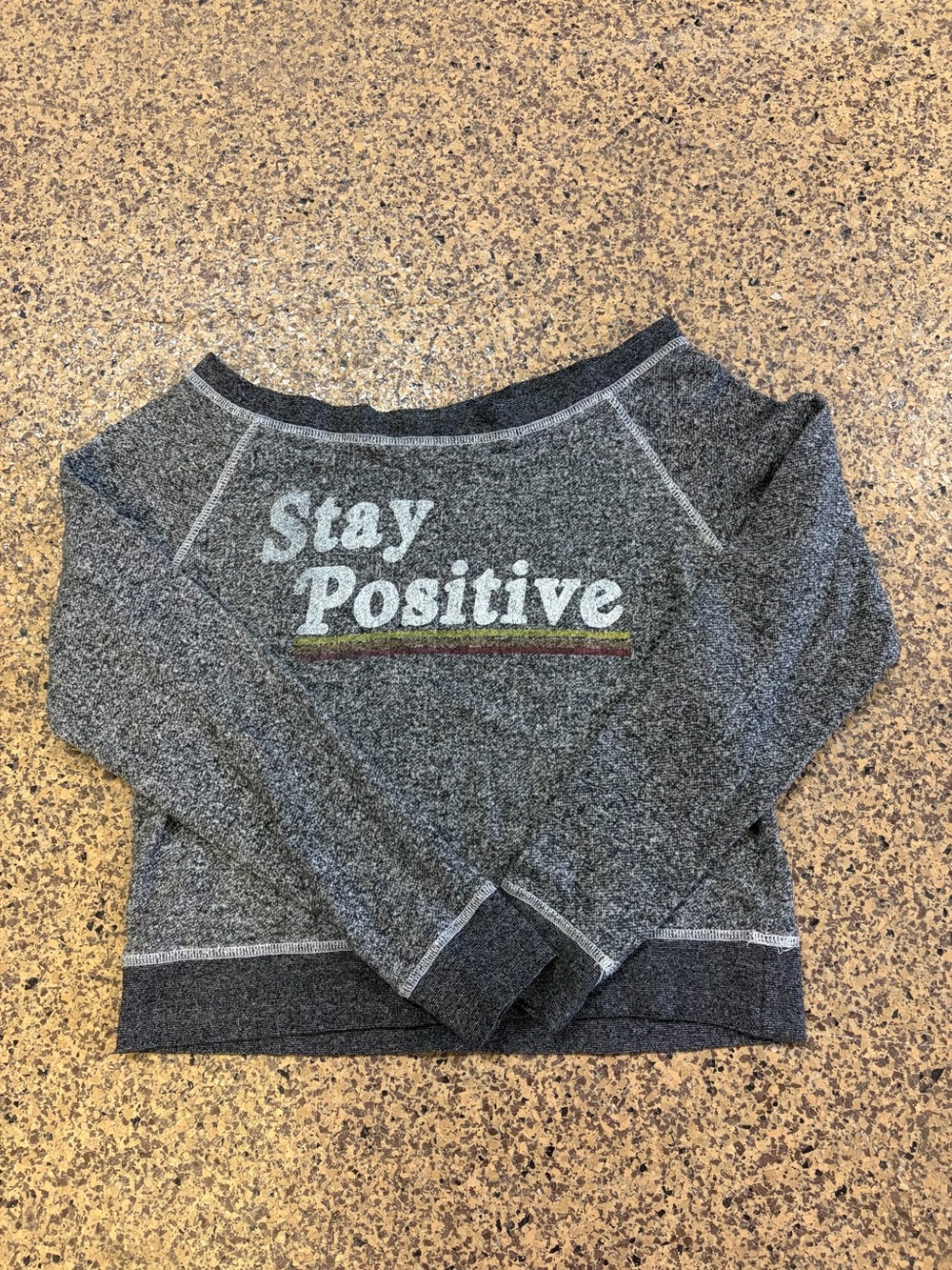 Women's 'Stay Positive' Off-Shoulder Life Clothing Co Sweatshirt
